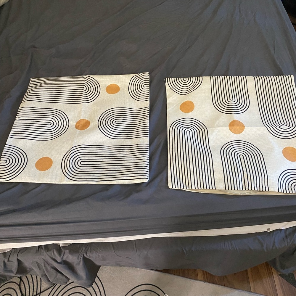 FOUR Modern Geometric Pillow Covers